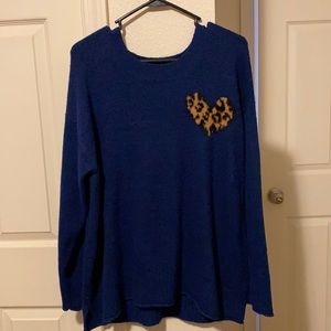 Soft Cheetah heart Sweater🐆💙